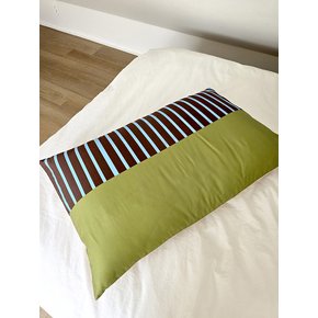 올리브 스트라이프 60수 long staple cotton 베개커버