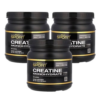 캘리포니아골드뉴트리션 스포츠 크레아틴 모노하이드레이트 파우더 무맛 454g X 3통