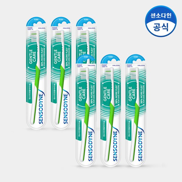 부드러운 미세모 젠틀 칫솔 1입 x6개