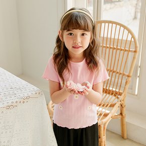 데이지골지반팔티셔츠(핑크)