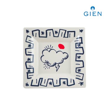 지앙 랄치펠 센티멘털 깊은 사각접시 클라우드 1p (22x22cm)