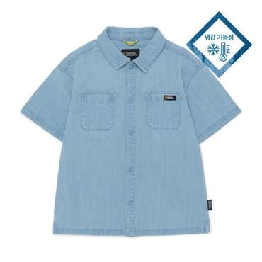 내셔널지오그래픽키즈 K252USH030 데님반팔셔츠 BLUE