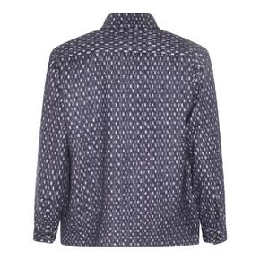 UMC013K01L2307004 WHITE AND BLUE WOOL AND SILK BLEND SHIRT