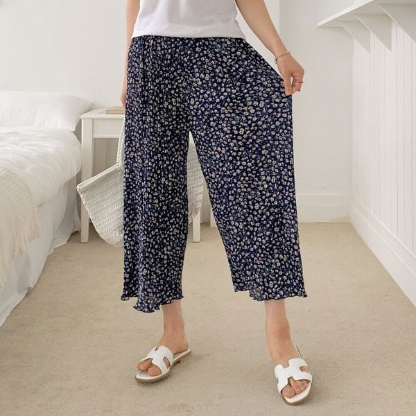 썸머핏 플리츠 냉감 쿨바지 일자몸빼 촌캉스 냉장고바지