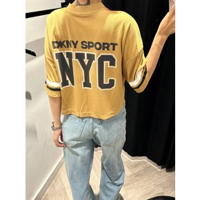 스포츠 25FW 여성 바시티 메시 오버사이즈 브이넥 저지 티셔츠