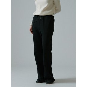 String Wide Pants-black