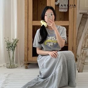 플라워 무드 캉캉 투피스 세트 MSTC11028 세트룩 롱스커트 여름 반팔티셔츠 데.._P425696620