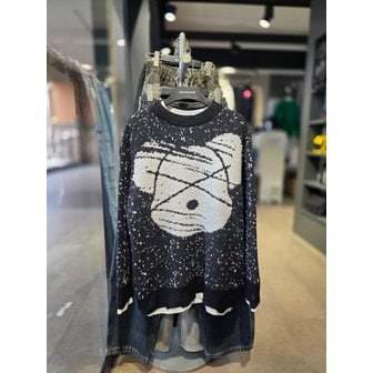 더블제이디 [시흥점] 베어페이스 보카시 레이어드 오버핏 니트(남여공용)/JGZZ51C07BK