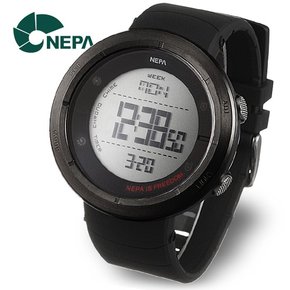 [네파] NEPA 월드타임 방수 전자 스포츠 군인시계 N338A-BLACK-PO