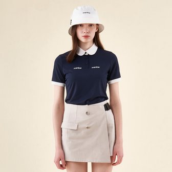 MARTINE GOLF [정상가 218000원]여성 라운드카라 반팔 티셔츠 네이비 (Q0C120349)