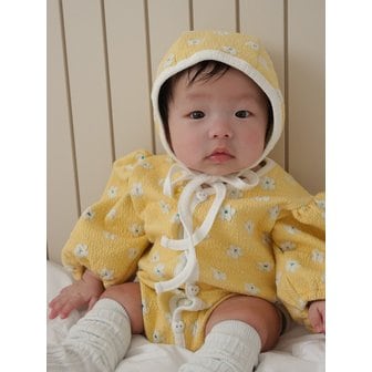 씨엘드마망 26 봄 꽃봉슈트+보넷set_옐로우