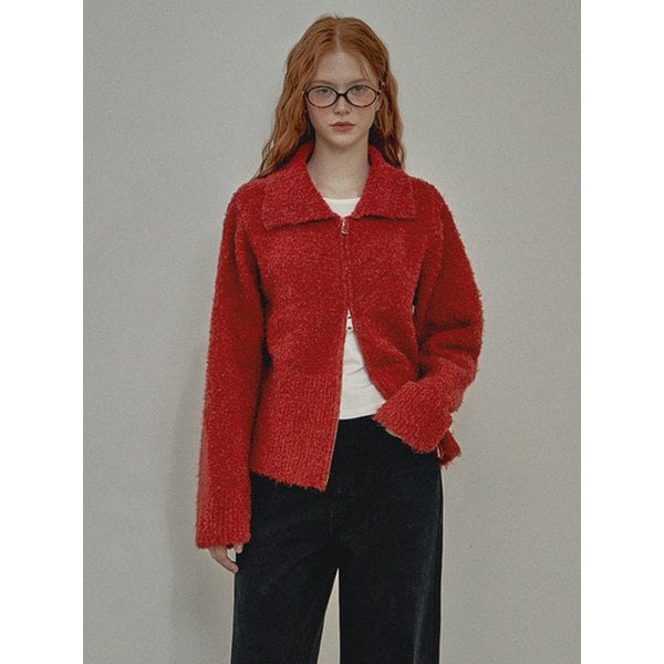 헤베시 울 카라 니트집업