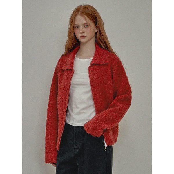 헤베시 울 카라 니트집업