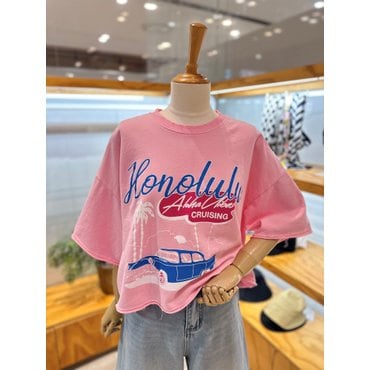 레코브 프린팅 크롭 티셔츠(LG41E6ST037X)