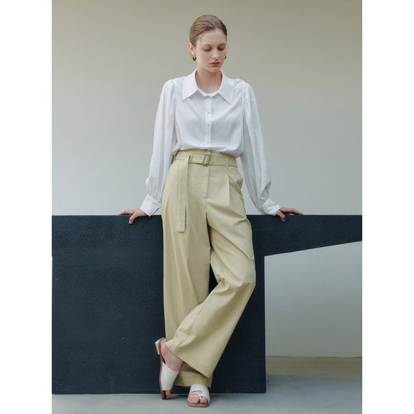 코튼 벨트 슬랙스 / 베이지