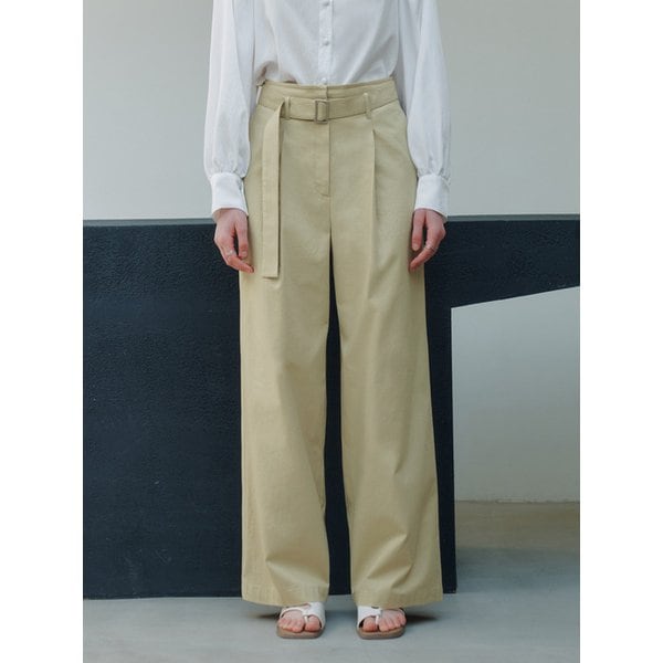 코튼 벨트 슬랙스 / 베이지