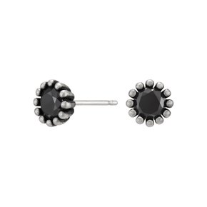 Black Stone Stud Earring 대