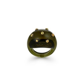 Volcano Green Gold Stud Ring