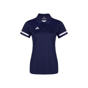 아디다스 팀 19 폴로 카라티 여성 스포츠 반팔 티셔츠 네이비 블루 화이트
