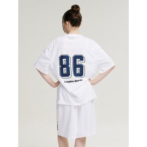 [SET] 져지 오버핏 W 반팔 + 버뮤다 쇼츠 화이트