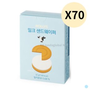 할리스 밀크 샌드웨이퍼 과자 간식 4입 X 70박스