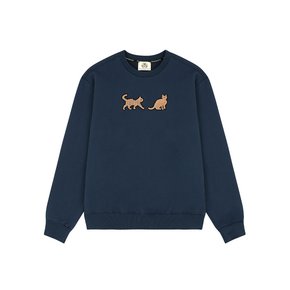 Gem in dream pixel embroidered sweatshirt light navy Unisex