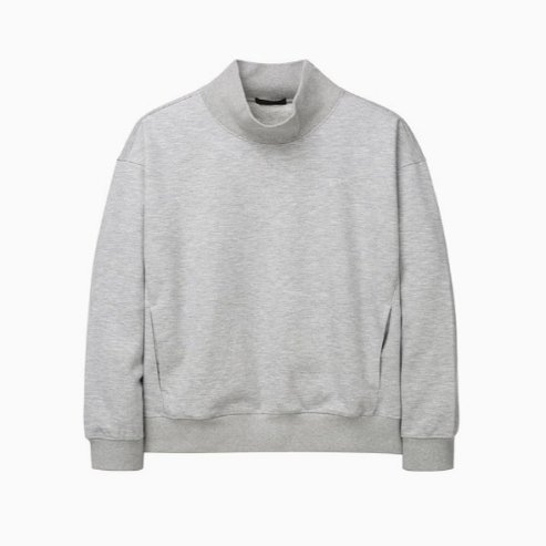 질스튜어트뉴욕 [24FW][Airy-Sweat] 라이트그레이 모크넥 스웻셔츠 (JNTS4D103G1)