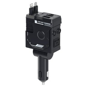 4in1 차량용 충전기 시거잭 120W 초고속 핸드폰 충전기 릴타입