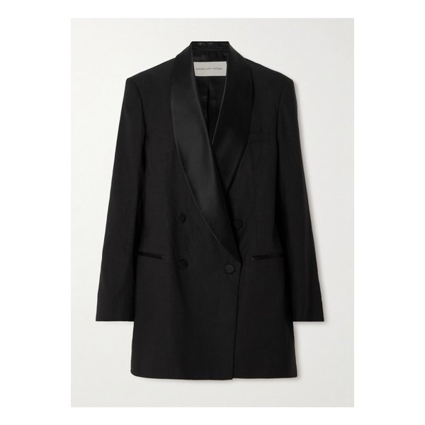 더블브레스트 리넨 코튼 실크 블렌드 블레이저 1647597333651723