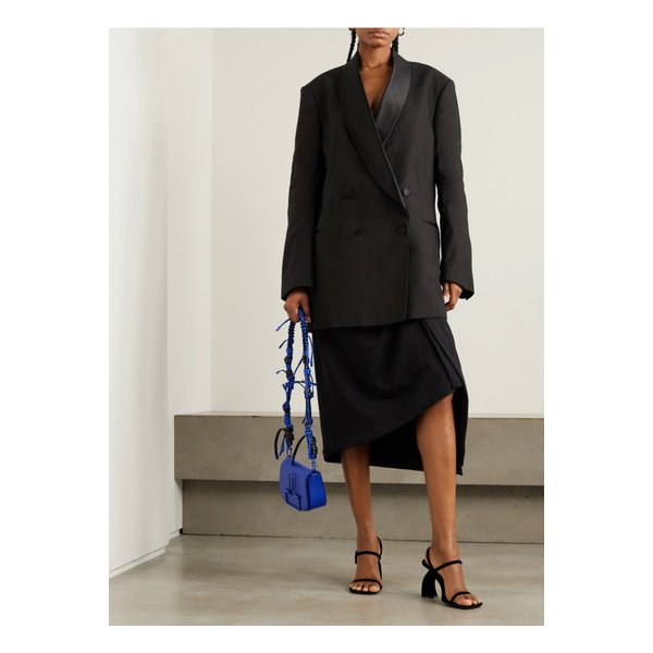 더블브레스트 리넨 코튼 실크 블렌드 블레이저 1647597333651723