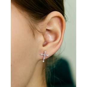 [진주귀걸이 2종 증정] Cross clear setting earring
