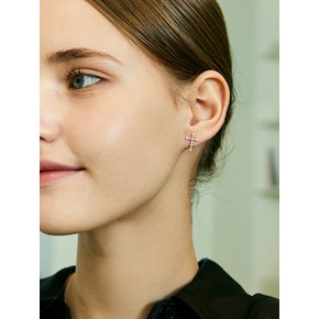 [진주귀걸이 2종 증정] Cross clear setting earring