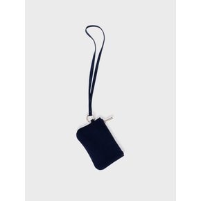 Suede mini pouch bag charm Blue navy