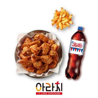 아라치 아라치치킨 애간장(뼈) + 감자튀김(200g) + 음료 1.25L(정상가26300원, 4%할인)