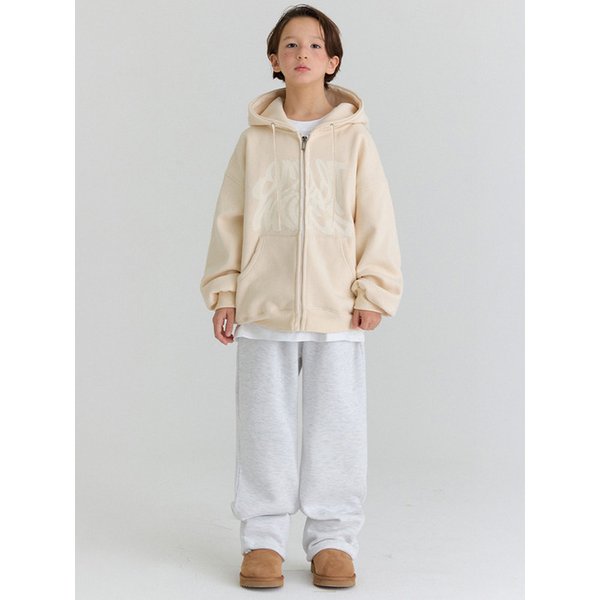 [SET] E16 기모 웨이브집업 셋업 (크림)