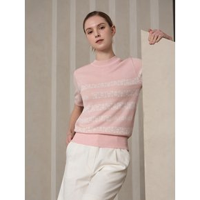 체인 로고 라운드 니트_PINK