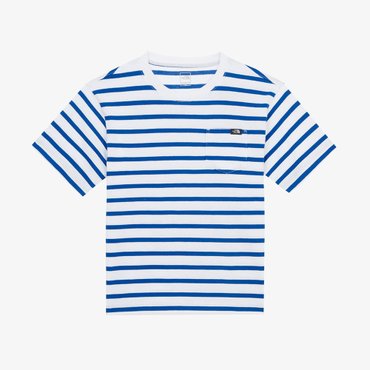 노스페이스 [노스페이스키즈 공식] NT7UR01S 키즈 글랜 스트라이프 반팔 라운드 티_BLUE