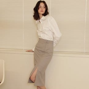 [제넷 펜슬 스커트_그레이 베이지]Jennet Pencil Skirt_Grey Beige