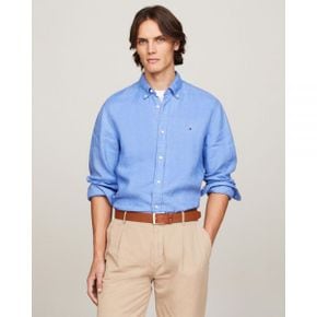 5216901 Tommy Hilfiger Pigment Dyed Linen Regular Fit Shirt - Blue Spell