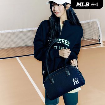 MLB [코리아공식][노정의 착용] 바시티 자카드 스퀘어 숄더백 NY (Black)