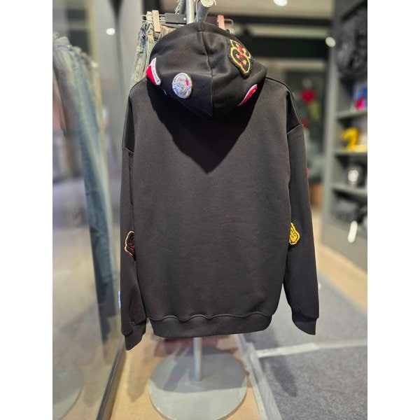 [시흥점] 남여공용 심볼부클자수 세미오버핏 후드(블랙)/JHET30103BK