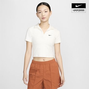 나이키 우먼스 나이키 스포츠웨어 에센셜 반팔 폴로 탑 DV7885-133