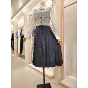 [여주점] 여성 트위드 텍스처 블록 슬리브리스 원피스 (ITO9WOP790)