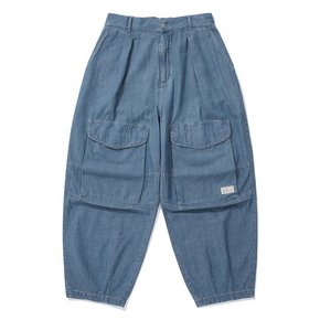 SL-LABEL DENIM WIDE FIT BALLOON PANTS 라이트데님