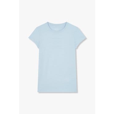 ARMANI EXCHANGE 여성 톤온톤 로고 코튼 티셔츠(A425130522)블루