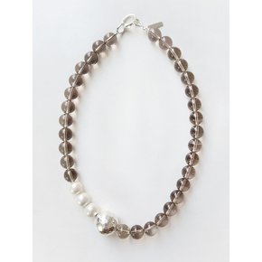 Light Smoky Quartz Pearl Necklace