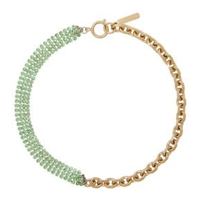 저스틴 클렌퀏 SSENSE 익스클루시브 골드 & 그린 섀넌 초커 네크리스 Shanon Choker Gold/Green