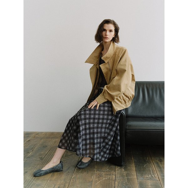 TIS LAYERED SUEDE BOMBER JACKET_BEIGE