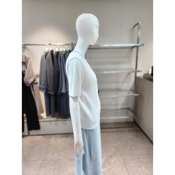 [여주점] [나이스클랍] 배색 브이넥 반팔 니트 A262PWK307