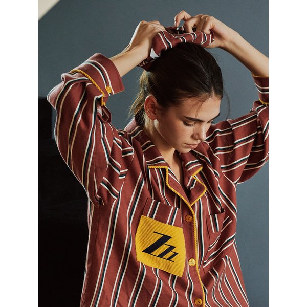 지지 스크런치 버건디 (21수)